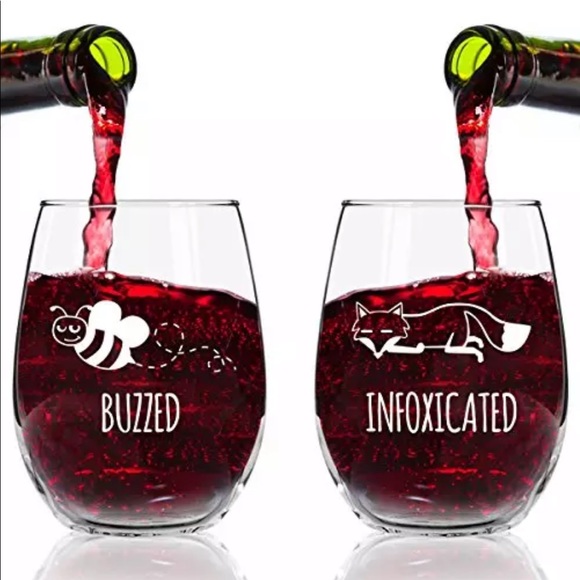 NWT DU VINO Funny Stemless Wine Glass Set - Picture 3 of 5